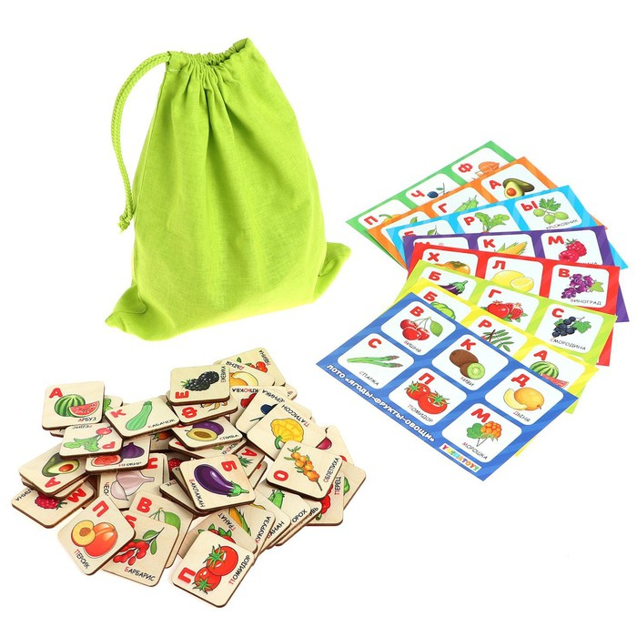 Лото - конструктор «Ягоды фрукты овощи» квадратные Лото - конструктор «Ягоды фрукты овощи» квадратные