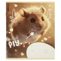 Тетрадь 12 листов в линейку ErichKrause Fluffy, 60 г/м&sup2;, обложка мелованный картон, МИКС