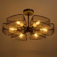 Светильник потолочный BayerLux &laquo;Агава&raquo;, 6хЕ27, 40 Вт, чёрный, 56&times;56&times;23 см