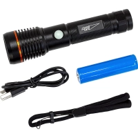 Фонарь ручной ЯРКИЙ ЛУЧ T7v.3 Osram P9 max 5000K 3 реж. IPX4 акк