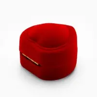 Футляр под кольцо, серьги &laquo;Сердце с рамкой из точек&raquo;, бархатный, 5&times;5 см (&plusmn;0.5 см ), красный