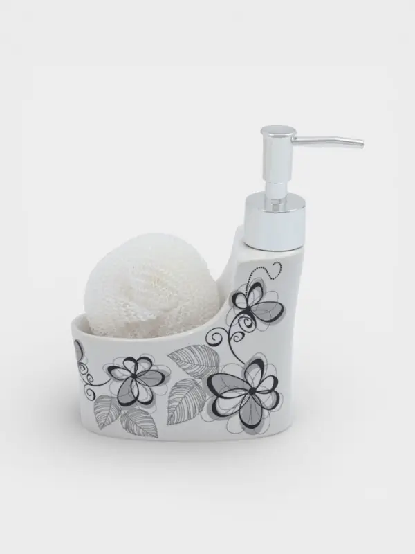 Дозатор для моющего средства с подставкой для губки Доляна &laquo;Романтика&raquo;, 250 мл