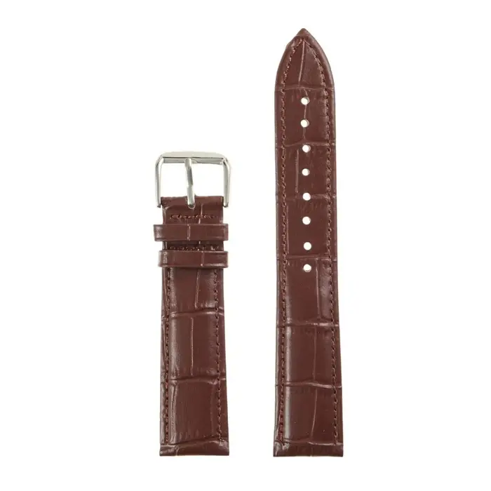 Ремешок для часов &laquo;Соломон&raquo; 20 мм, натуральная кожа, длина 20 см, коричневый с тиснением