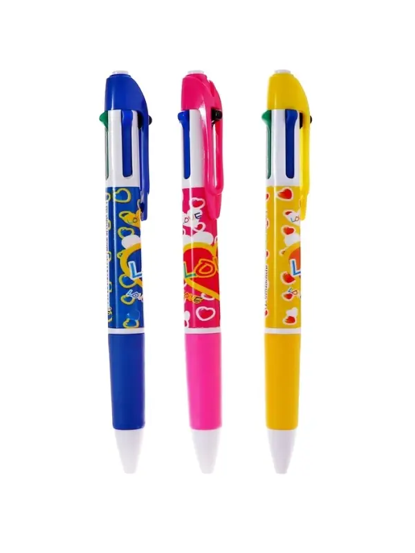 Ручка шариковая многоцветная Calligrata, автоматическая, 4 цвета, с рисунком, МИКС Ручка шариковая многоцветная Calligrata, автоматическая, 4 цвета, с рисунком, МИКС