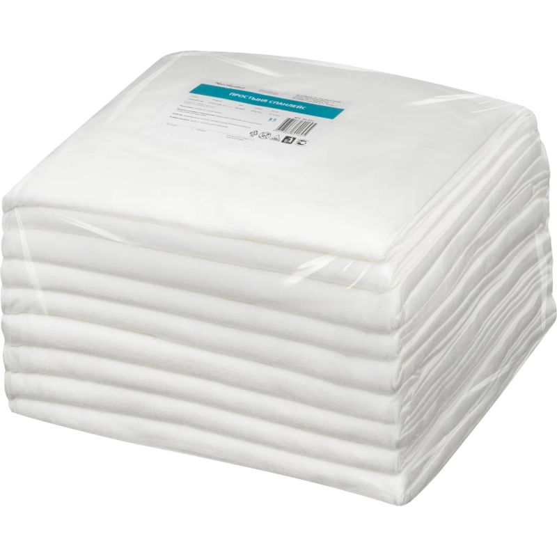 Простыня 200x90, спанлейс, пл.50, белый,10 шт/уп, штучно, 00-022