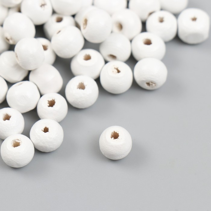 Бусины для творчества дерево Бусины для творчества дерево "Белые" d=0,8 см набор 20 гр