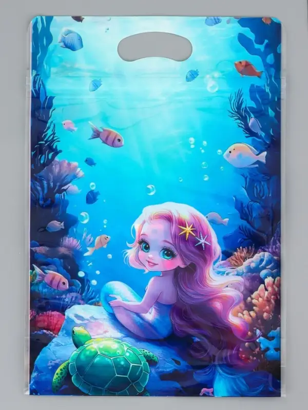 Пакет подарочный, с zip-lock застежкой, &laquo;Русалочка&raquo;, 15&times;23&plusmn;1 см МИКС