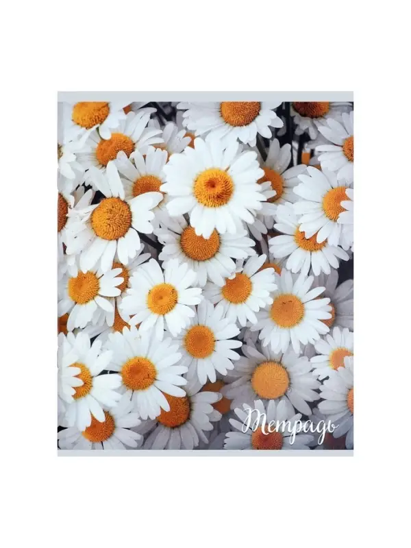 Тетрадь 96 листов в клетку &laquo;Цветы&raquo;, серые листы, МИКС