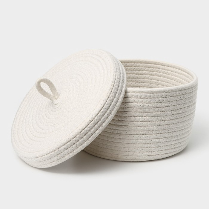 Корзина для хранения плетёная ручной работы LaDо́m «Бэлл», 25×25×15 см, цвет белый Корзина для хранения плетёная ручной работы LaDо́m «Бэлл», 25×25×15 см, цвет белый