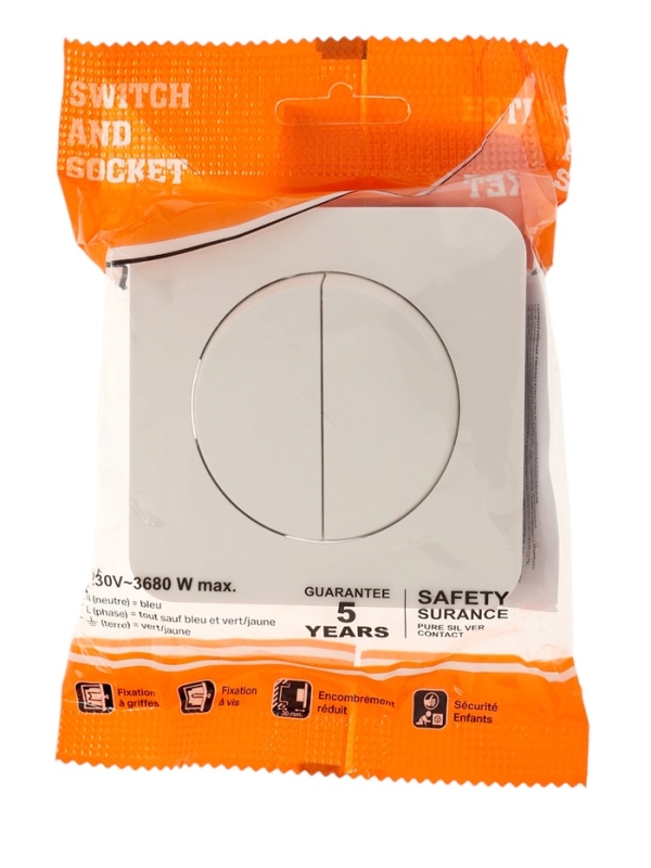 Выключатель, серия "Circular", 10 А, 2 кл., скрытый, белый