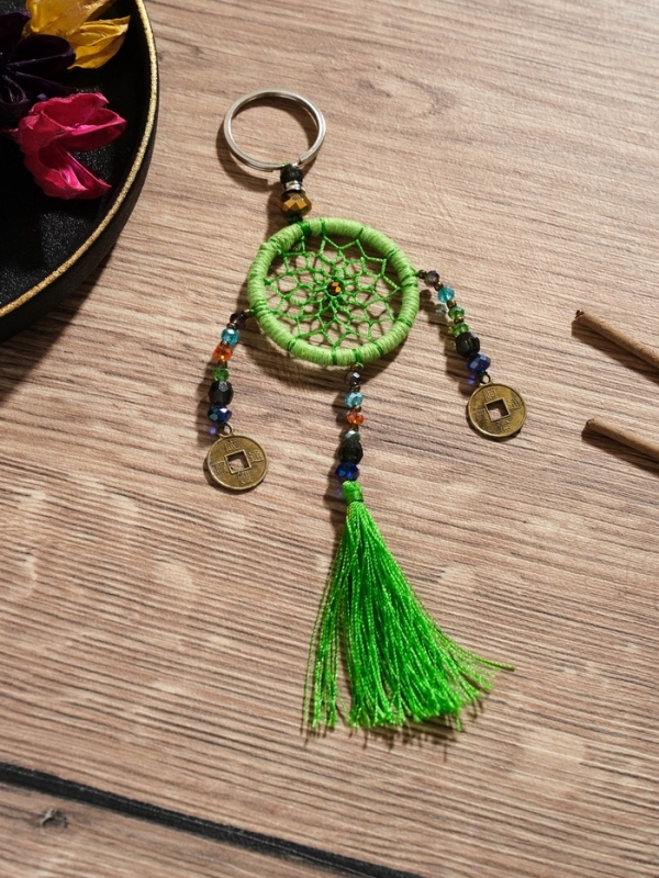 Брелок Брелок "Ловец снов" 4х15 см. светло-зелёный