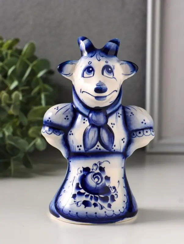 Фигурка фарфор &laquo;Коза Глаша&raquo;, 14 см, гжель