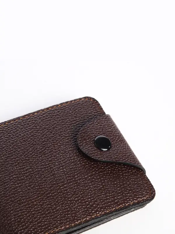 Портмоне мужское на кнопке, коричневое