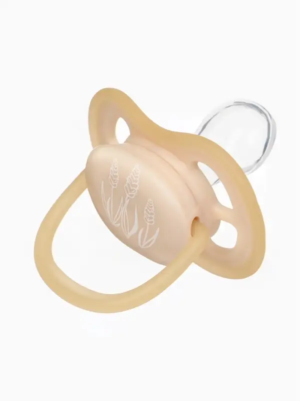 Светящаяся соска-пустышка анатомическая, силикон, от 6 мес., &laquo;Колоски&raquo;, цвет бежевый