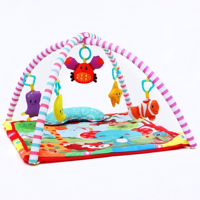 Развивающий коврик с дугами «Слоник и друзья», квадратный, Крошка Я Развивающий коврик с дугами «Слоник и друзья», квадратный, Крошка Я