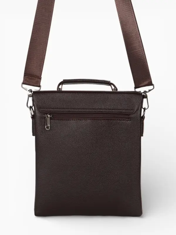 Сумка планшет мужская TEXTURA, 2 отдела на молнии, наружный карман, 23&times;4&times;26 см, коричневая