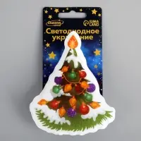 Светодиодная игрушка на липучке &laquo;Новогодняя ёлка&raquo; 8.5&times;10 см, батарейки LR44&times;3, свечение мульти