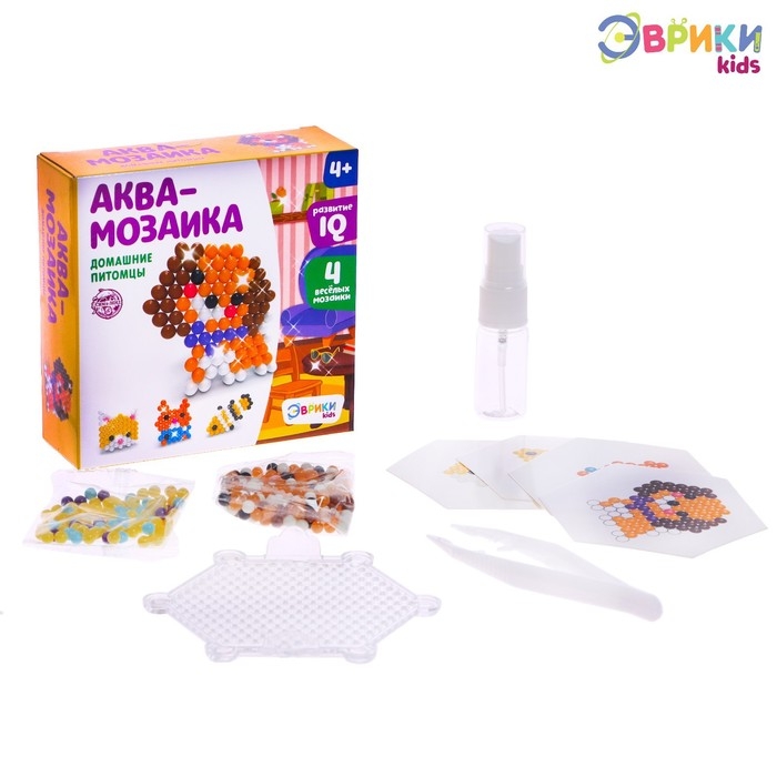 Аквамозаика для детей «Домашние питомцы», 4 фигурки Аквамозаика для детей «Домашние питомцы», 4 фигурки