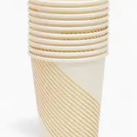 Набор стаканов белый с золотом 250 мл (10 шт) Набор стаканов белый с золотом 250 мл (10 шт)