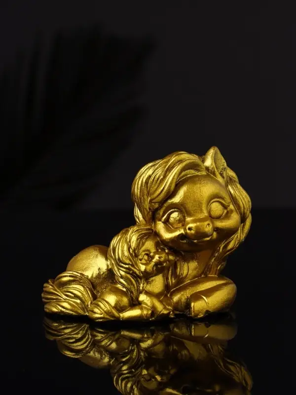 Фигура Фигура "Пони мама" 9х7х6 см, золото