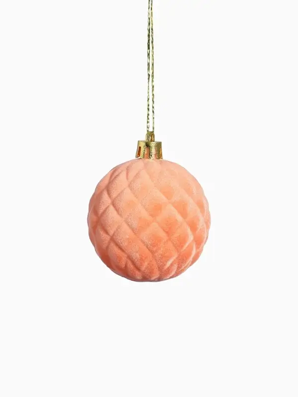 Набор шаров пластик d-6 см, 9 шт Набор шаров пластик d-6 см, 9 шт "Бархат. Карнавал" персиковый