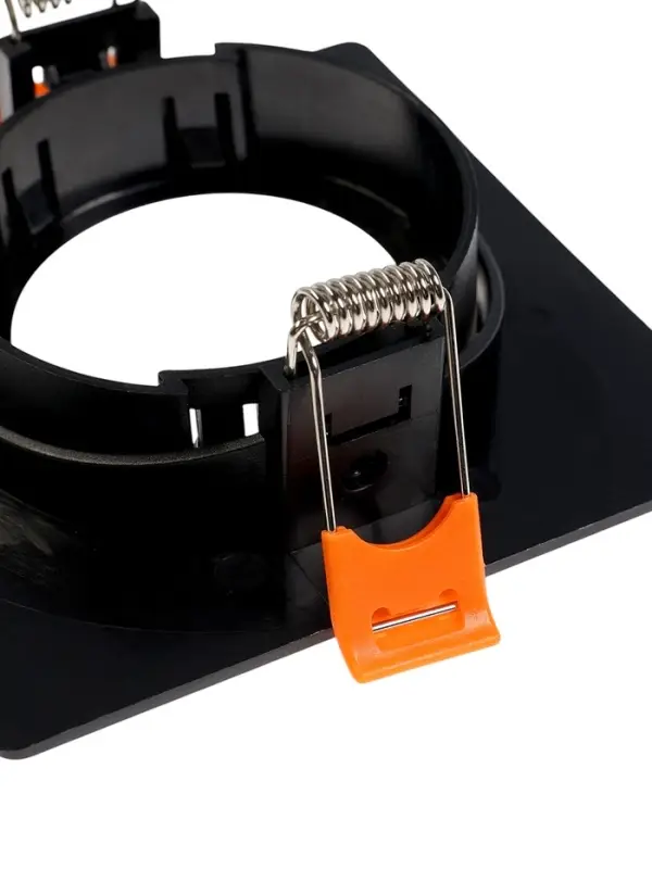 Светильник встраиваемый под лампу MR-16, поворотный, квадратный, пластиковый, чёрный