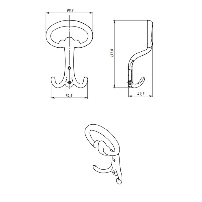 Крючок-вешалка №19, полимер, 25 шт. Крючок-вешалка №19, полимер, 25 шт.