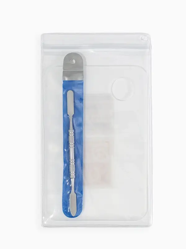 Палитра для смешивания лаков, 10&times;15 см, с шабером 15 см, прозрачная