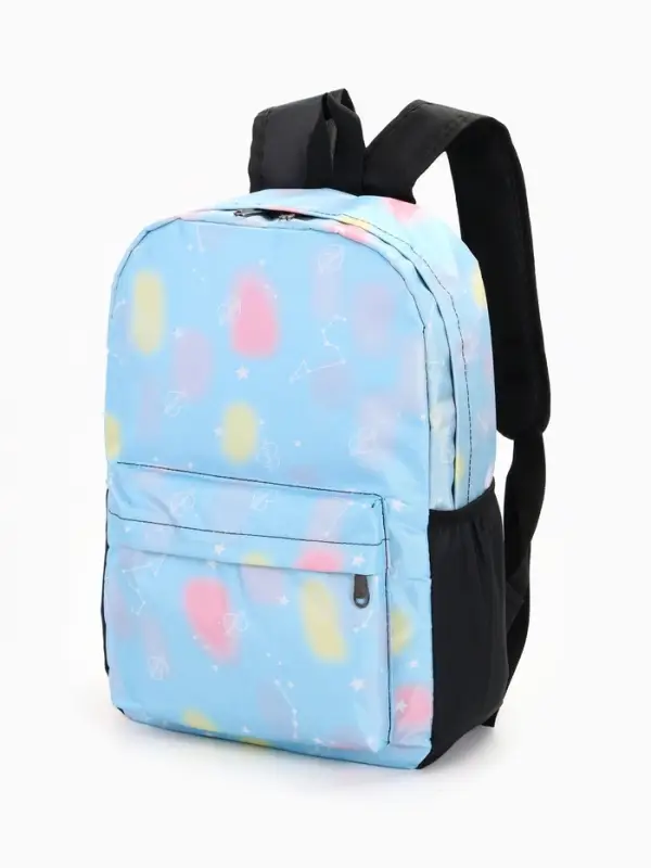 Рюкзак школьный &laquo;Сердечки&raquo;, для девочки, 30&times;13&times;42 см, голубой