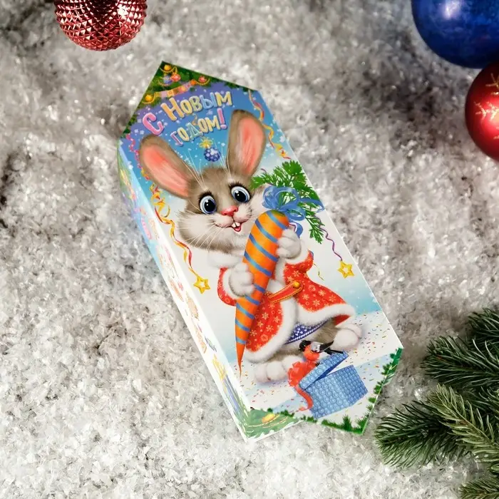 Подарочная коробка "Заяц - Кот", 12×7×23 см