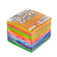 Блок с липким краем, 51&times;51 мм, 400 листов, флуоресцентный, 8 цветов, МИКС