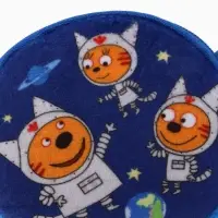 Кошелек детский плюшевый &laquo;Три кота&raquo; синий 9&times;9&times;1