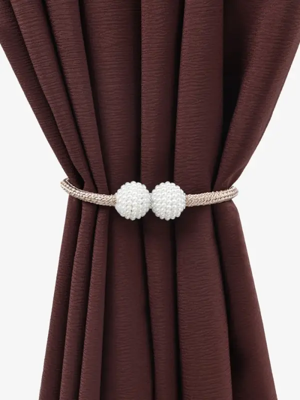 Подхват для штор &laquo;Шарики из бисера&raquo;, d=3&times;40 см, белый, бежевый