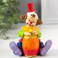 Сувенир полистоун "Клоун с играет на барабане" яркий разноцветный 11 см
