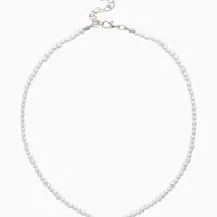 Чокер &laquo;Стразик&raquo;, сердце и жемчужные бусины, белый в серебре, 36 см + 5 см доп, цепочка