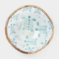 Салатник &laquo;Черепаха и цветы&raquo;, 23&times;23&times;10.5 см, дерево манго