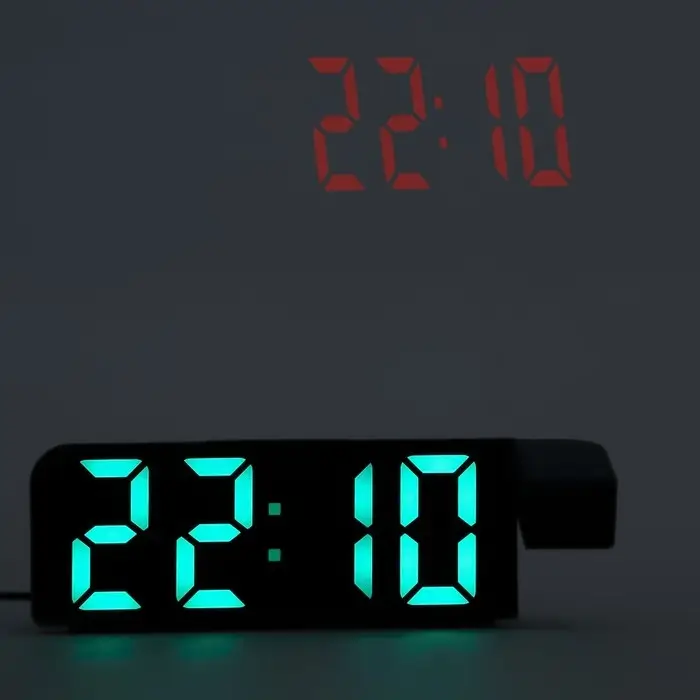 Часы - будильник электронные, настольные, USB, с проекцией на потолок, термометр, календарь