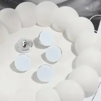 Пуговицы на ножке, пластиковые, d=15 мм, набор 10 шт., матовые, цвет белый, серебряный