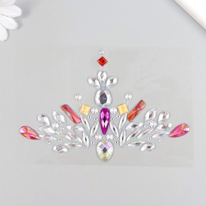 Наклейка пластик стразы Наклейка пластик стразы "Украшение. Узор" МИКС 12х9,5 см