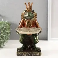 Сувенир полистоун с подставкой для мелочей "Лягушонок дворецкий" 27,5х13,5х9 см