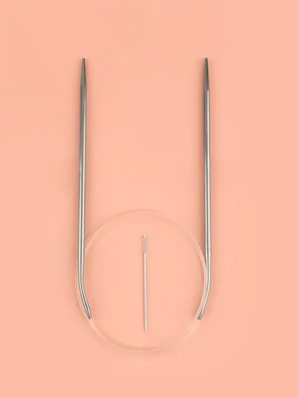 Спицы круговые, для вязания, с пластиковой леской, d=3.5 мм, 14/80 см, с иглой Спицы круговые, для вязания, с пластиковой леской, d=3.5 мм, 14/80 см, с иглой