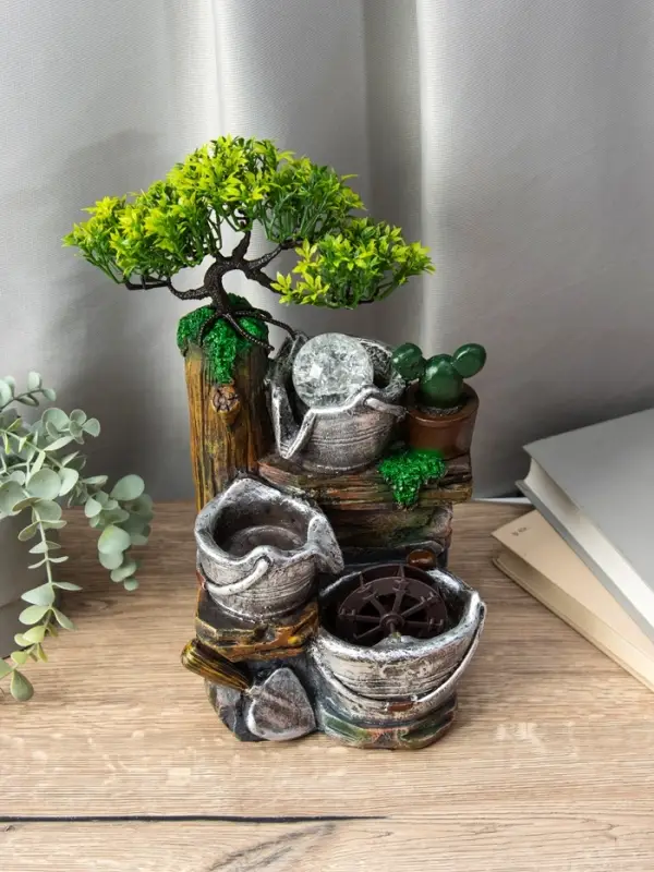 Фонтан Фонтан "Ведерки под деревом" 32х15х13 см (с подсветкой)