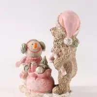 Фигурка &laquo;Мишка и снеговик&raquo;, 10 см, полистоун