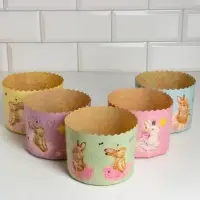 Форма бумажная для кулича &laquo;Зайчики&raquo;, 110&times;85 мм, МИКС