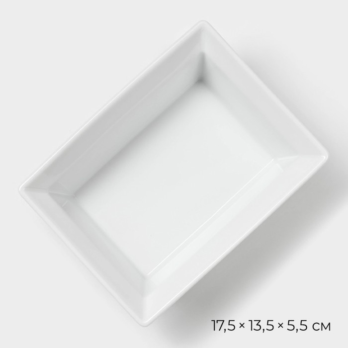 Форма для выпечки из жаропрочной керамики Magistro White gloss, 700 мл, 17,5×13,5×5,5 см Форма для выпечки из жаропрочной керамики Magistro White gloss, 700 мл, 17,5×13,5×5,5 см