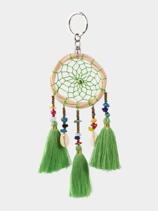 Брелок Брелок "Ловец снов" 17 см, цв. зелёный