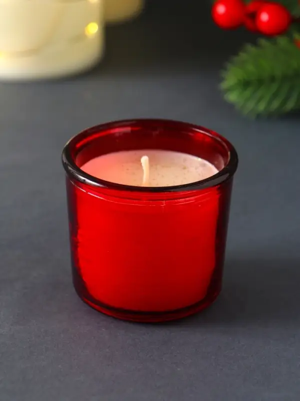 Свеча ароматическая новогодняя "Пряный апельсин" в стакане, 60 гр,