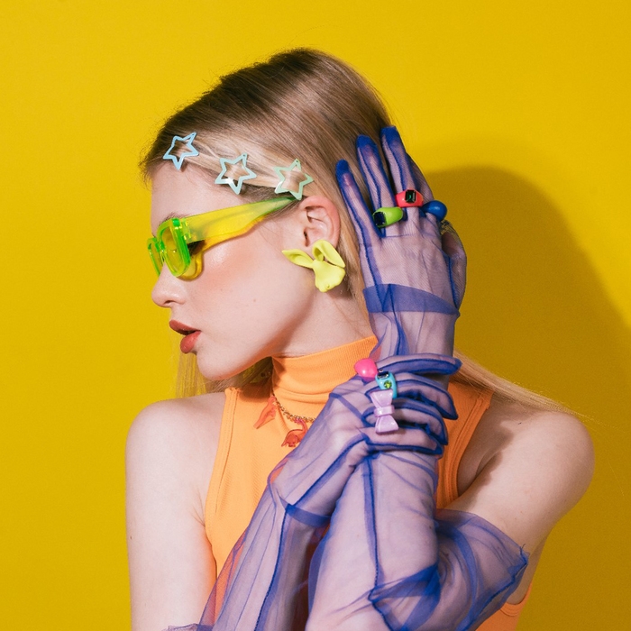 Серьги пластик «Кролики», цвет салатовый Серьги пластик «Кролики», цвет салатовый