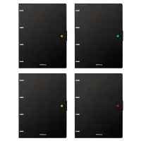 Тетрадь на кольцах ErichKrause Accent А4, 80 листов, в клетку, пластиковая обложка, на кнопке, 100% белизна, блок офсет, МИКС