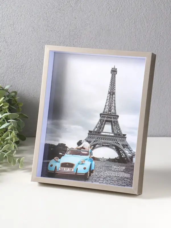 Фоторамка пластик 20х25 см "Ламберто" серебро с белым 26х21х3,5 см